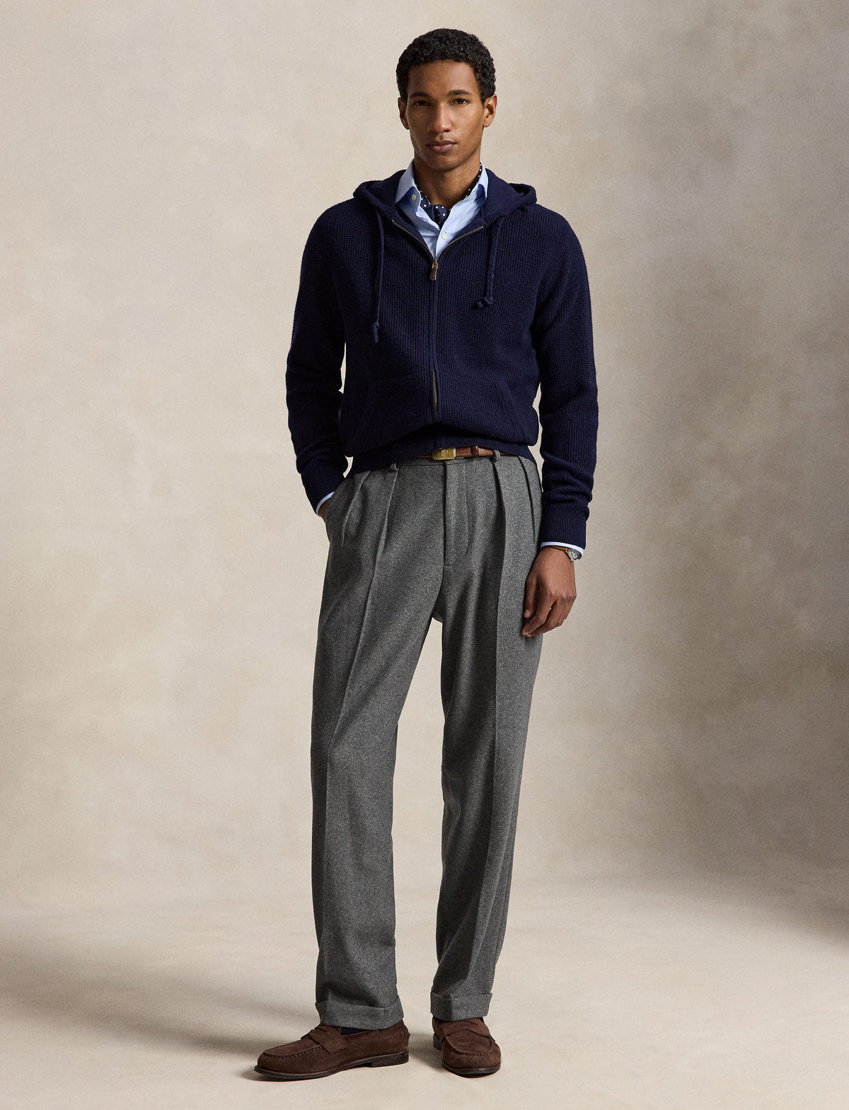 Wool Cotton Sweater Hunter Navy