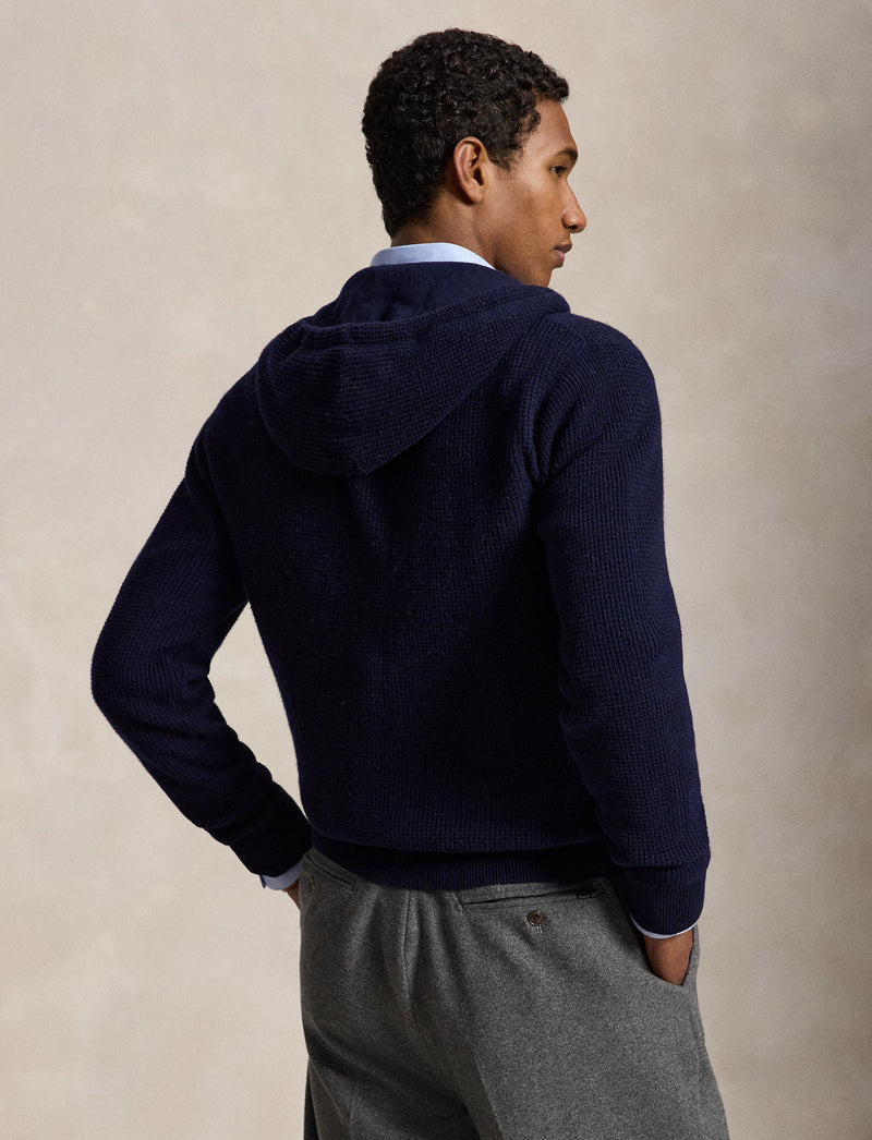 Wool Cotton Sweater Hunter Navy