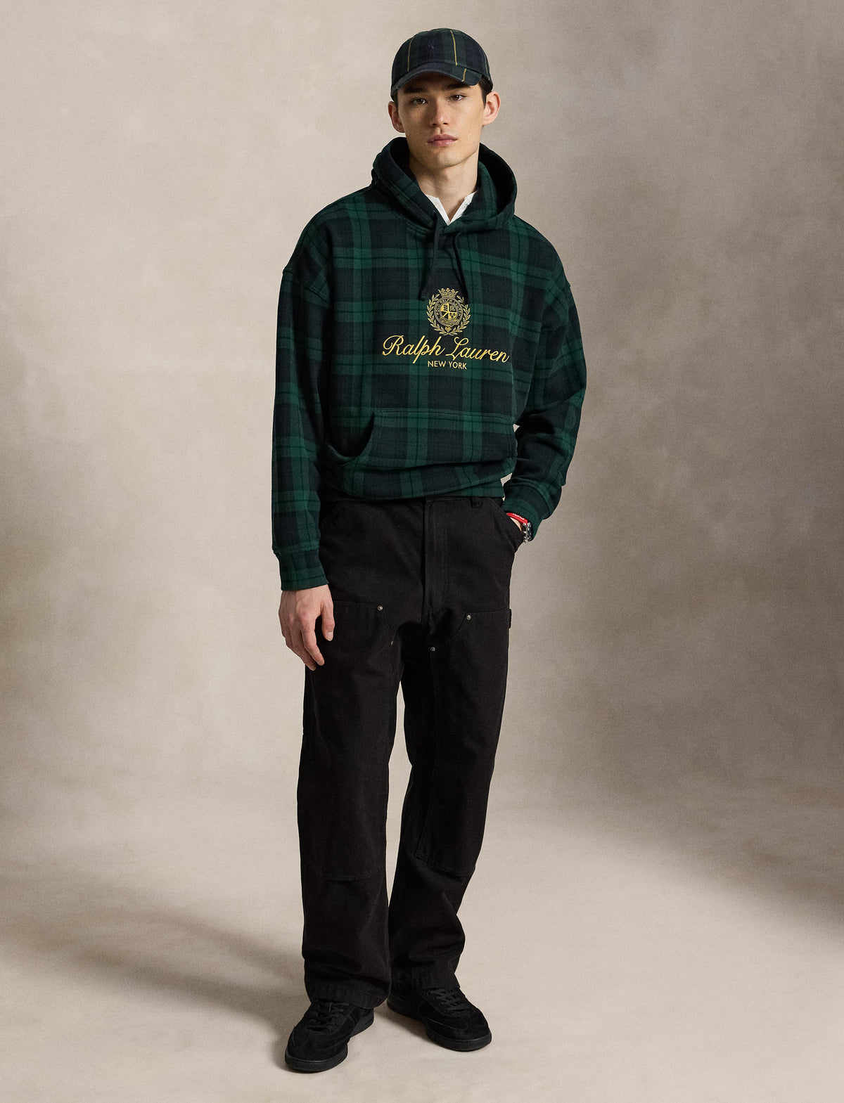 Heritage Suede Look Fleece Sweatshirt Blackwatch Plaid