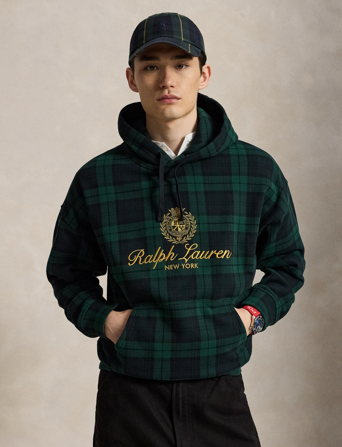 Heritage Suede Look Fleece Sweatshirt Blackwatch Plaid