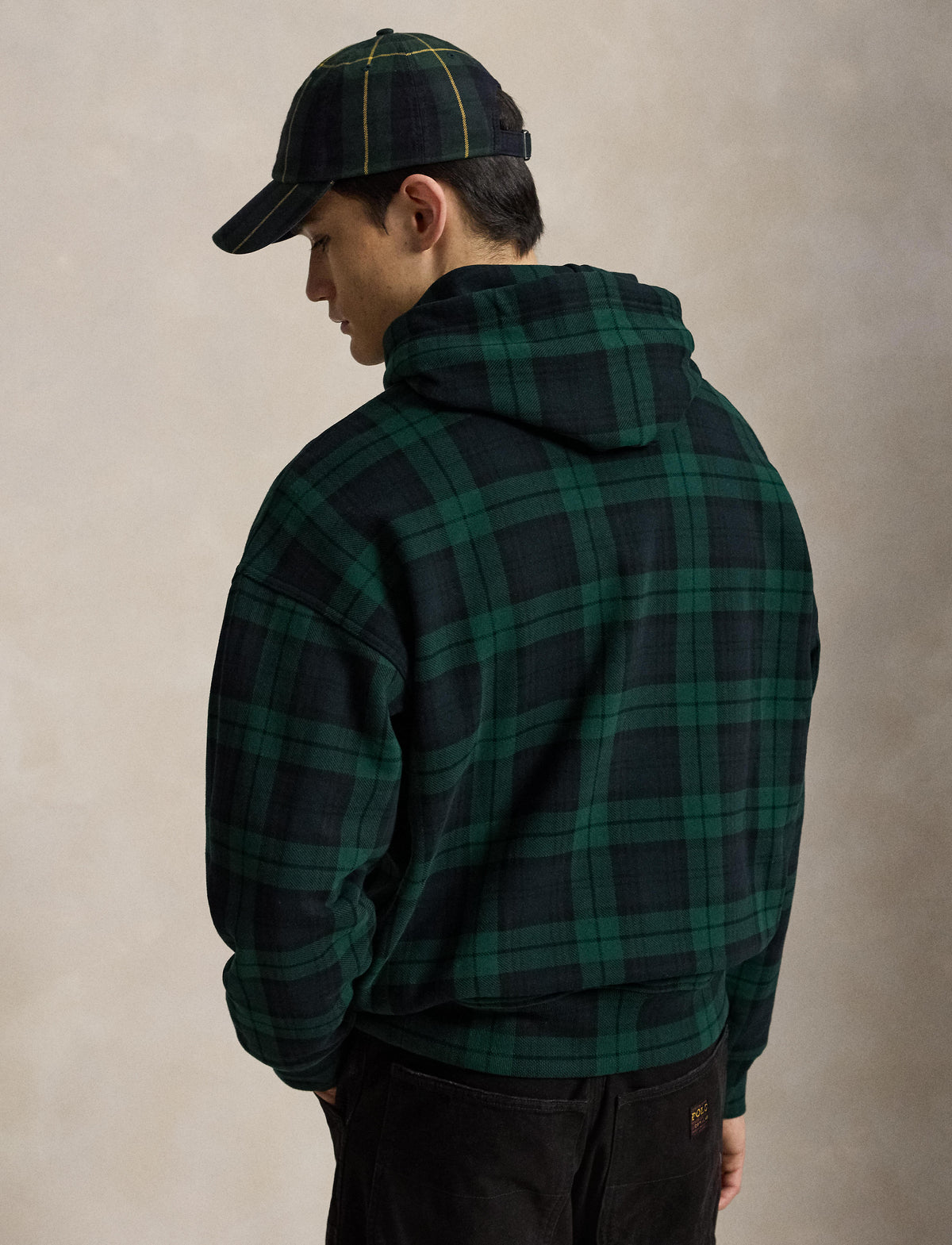 Heritage Suede Look Fleece Sweatshirt Blackwatch Plaid