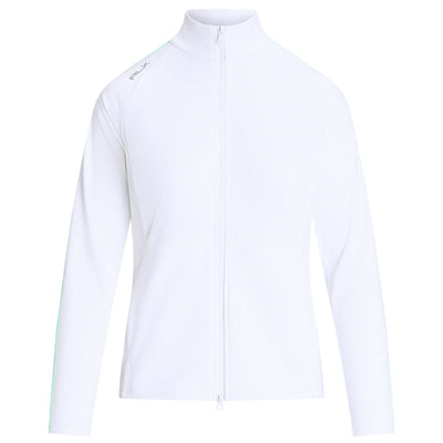 Womens Interlock Mockneck Zip Jacket Ceramic White/Oxford Blue/Athens Green - SS24