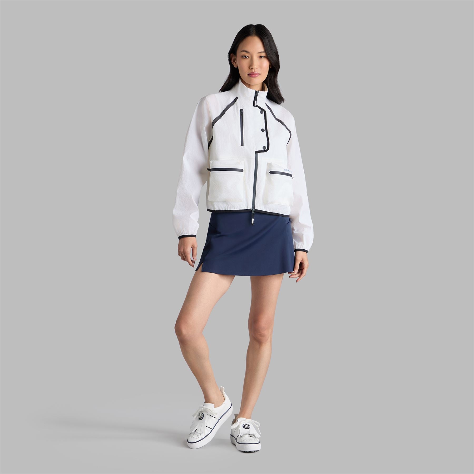 BRIEFING 新品　完売品　WOMEN‘S WIND BLOUSON G/FORE Contrast Stretch Cropped OPS Windbreaker Snow