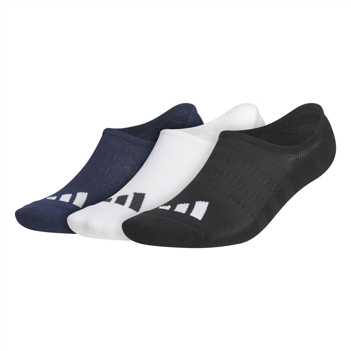 Pack Of 3 No Show Socks - Black, White, Grey
