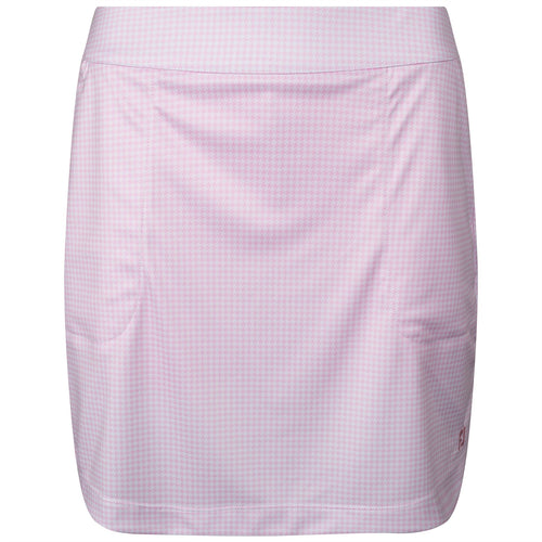 Womens Knit Skort Pink Houndstooth