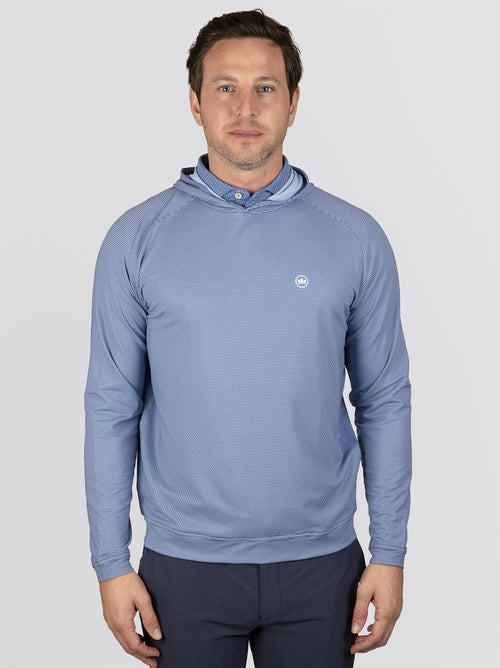 Pine Houndstooth Performance Hoodie Sport Navy