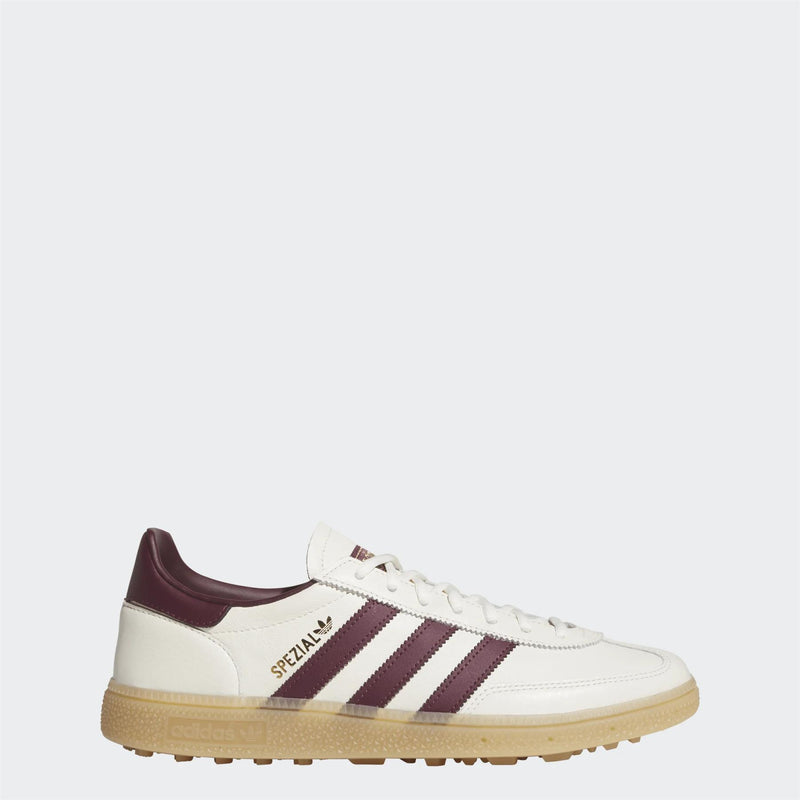 Womens Spezial Spikeless Golf Shoes Off White/Maroon/Gum 3