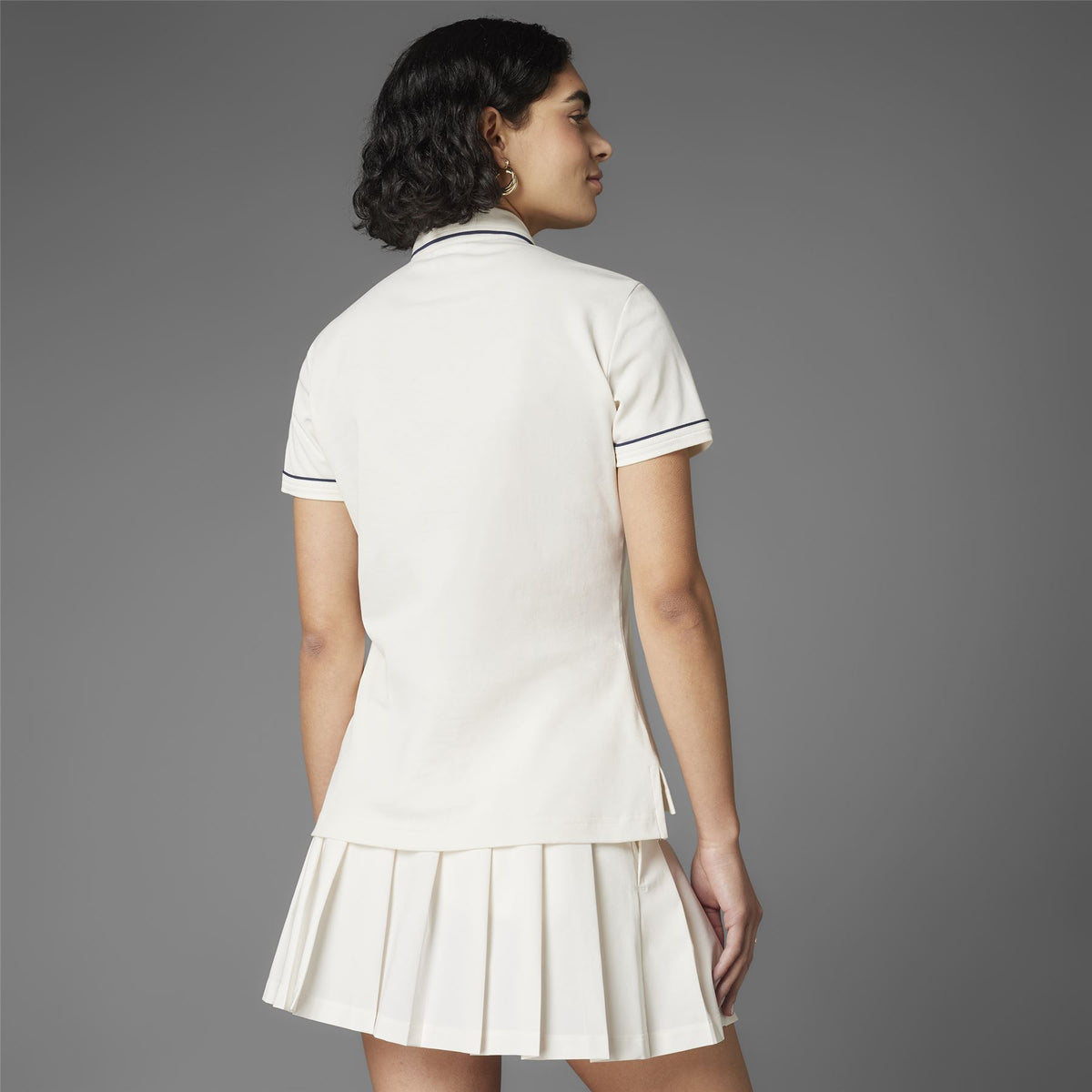 Womens Twistknit Trefoil Polo Chalk White