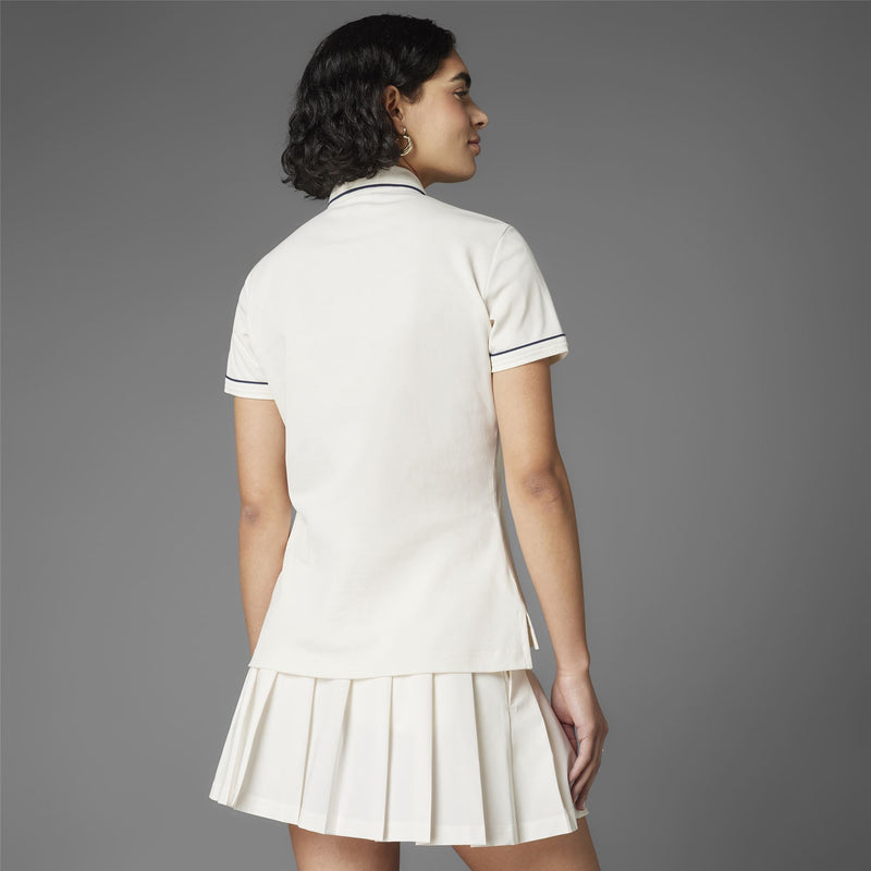 Womens Twistknit Trefoil Polo Chalk White