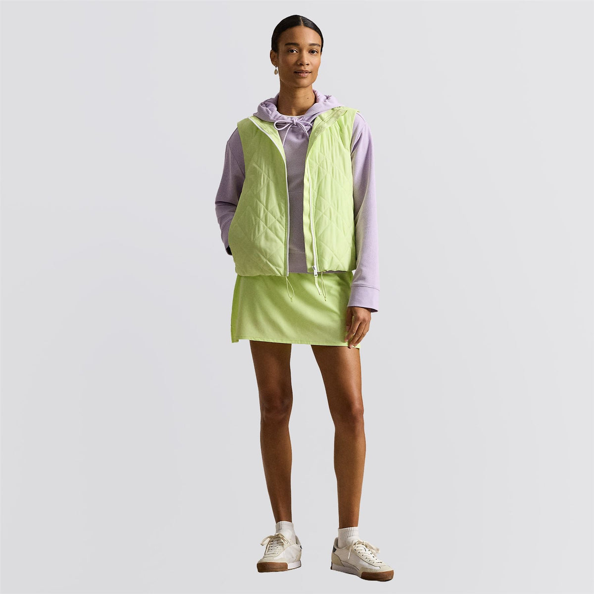 RLX Womens Full Zip Quilted Hybrid Vest Light Lime