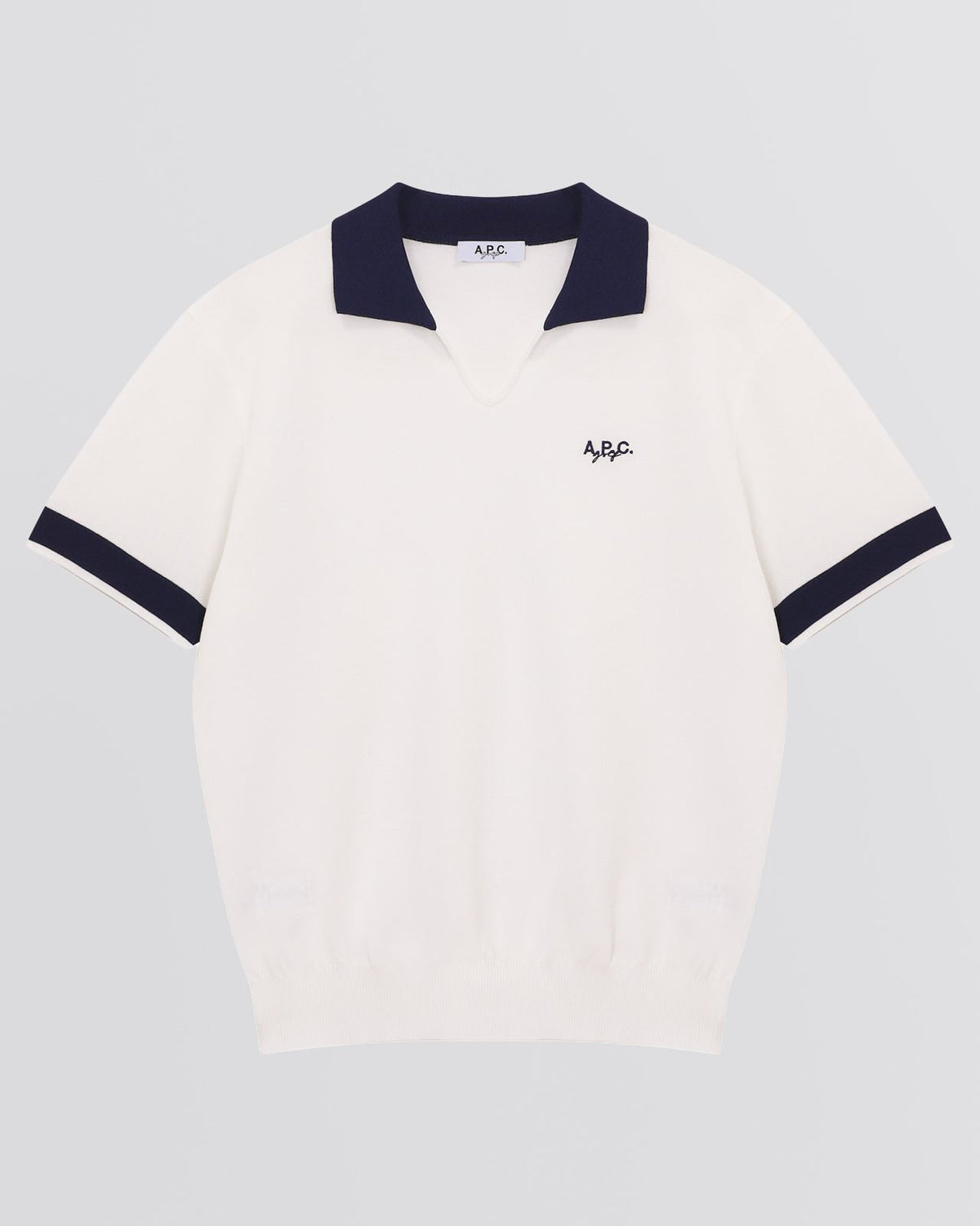 Maryse Knit Sweater Polo Shirt White