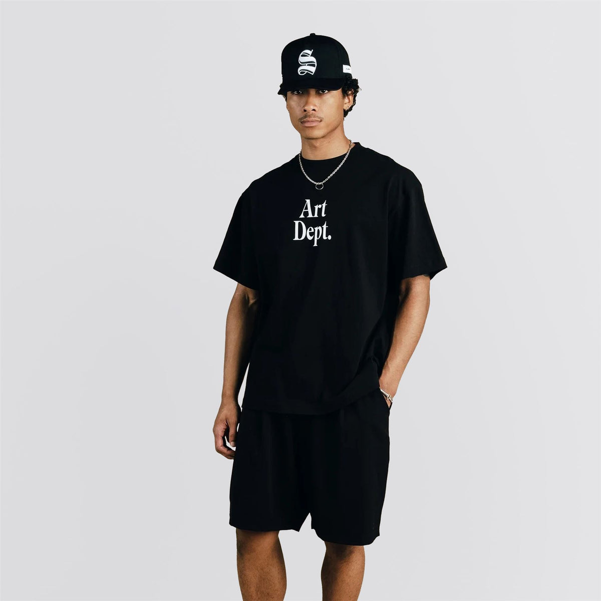Calculus Baggy Slack Pleated Shorts Black