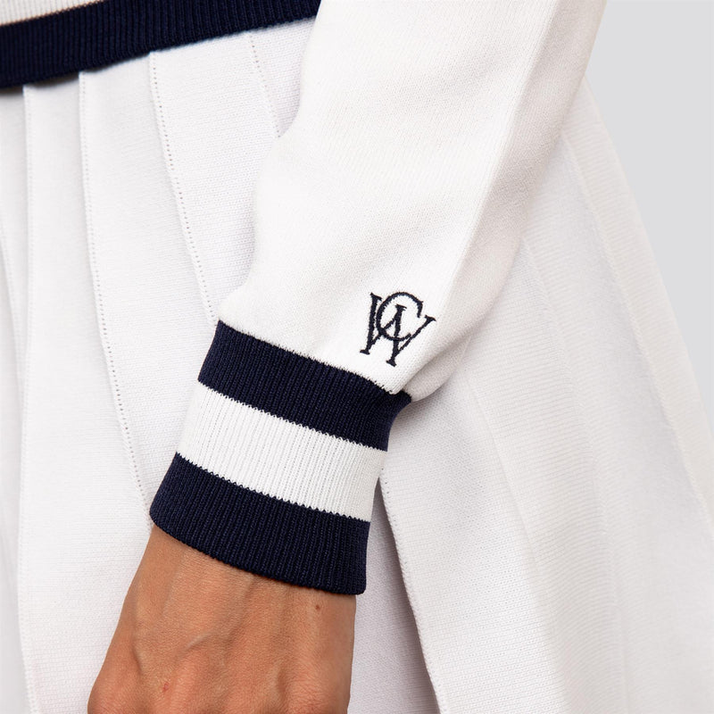Womens Anne Cardigan White/Legacy Navy