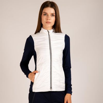Womens Retention Hybrid Jacket White/Atlanta Blue