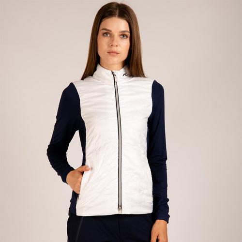 Womens Retention Hybrid Jacket White/Atlanta Blue