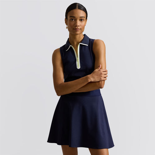 RLX Womens Stretch Interlock SL Polo Dress Refined Navy/Ceramic White