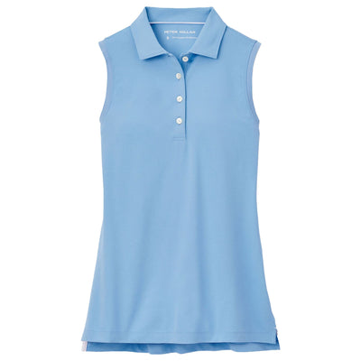 Womens Sleeveless Banded Button Polo Cottage Blue - 2024