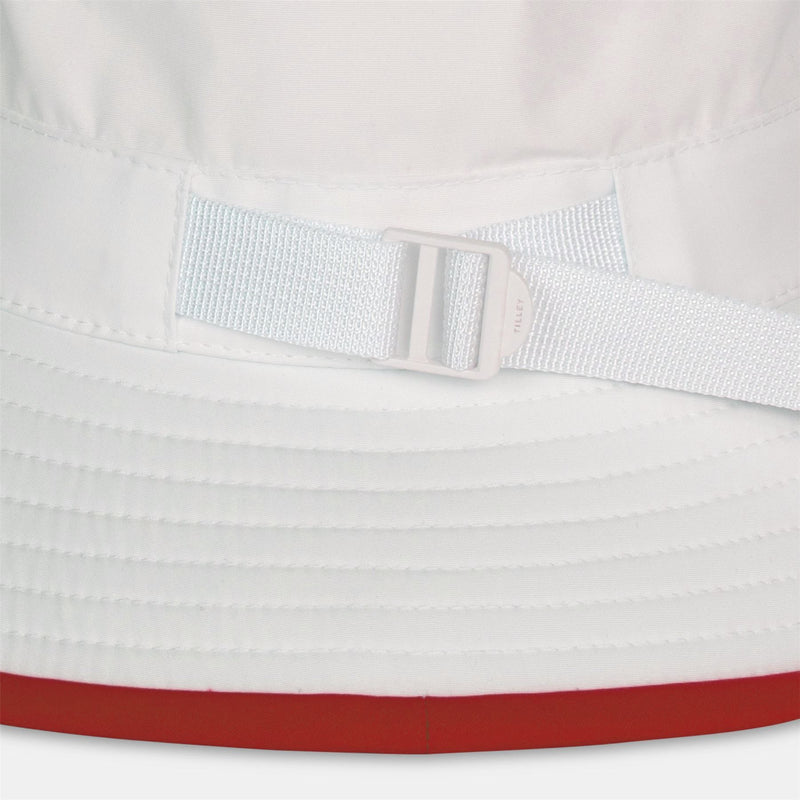 Tilley Wide Brim Bucket Hat White/Sport Red