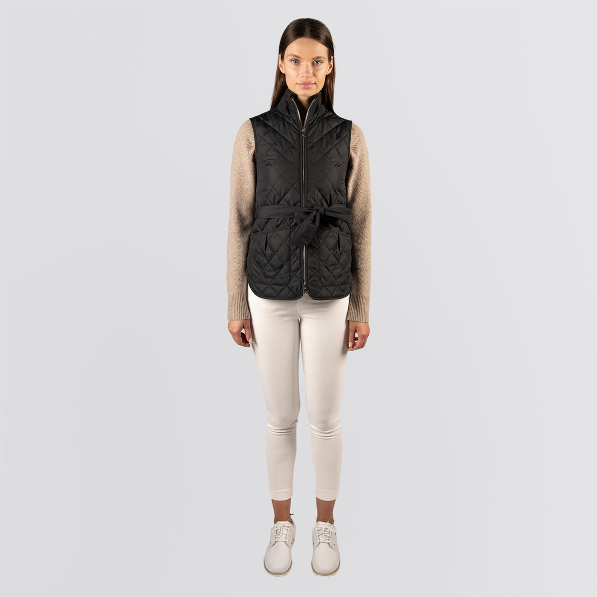 Womens Scout Diamond Quilted Travel Vest Black
