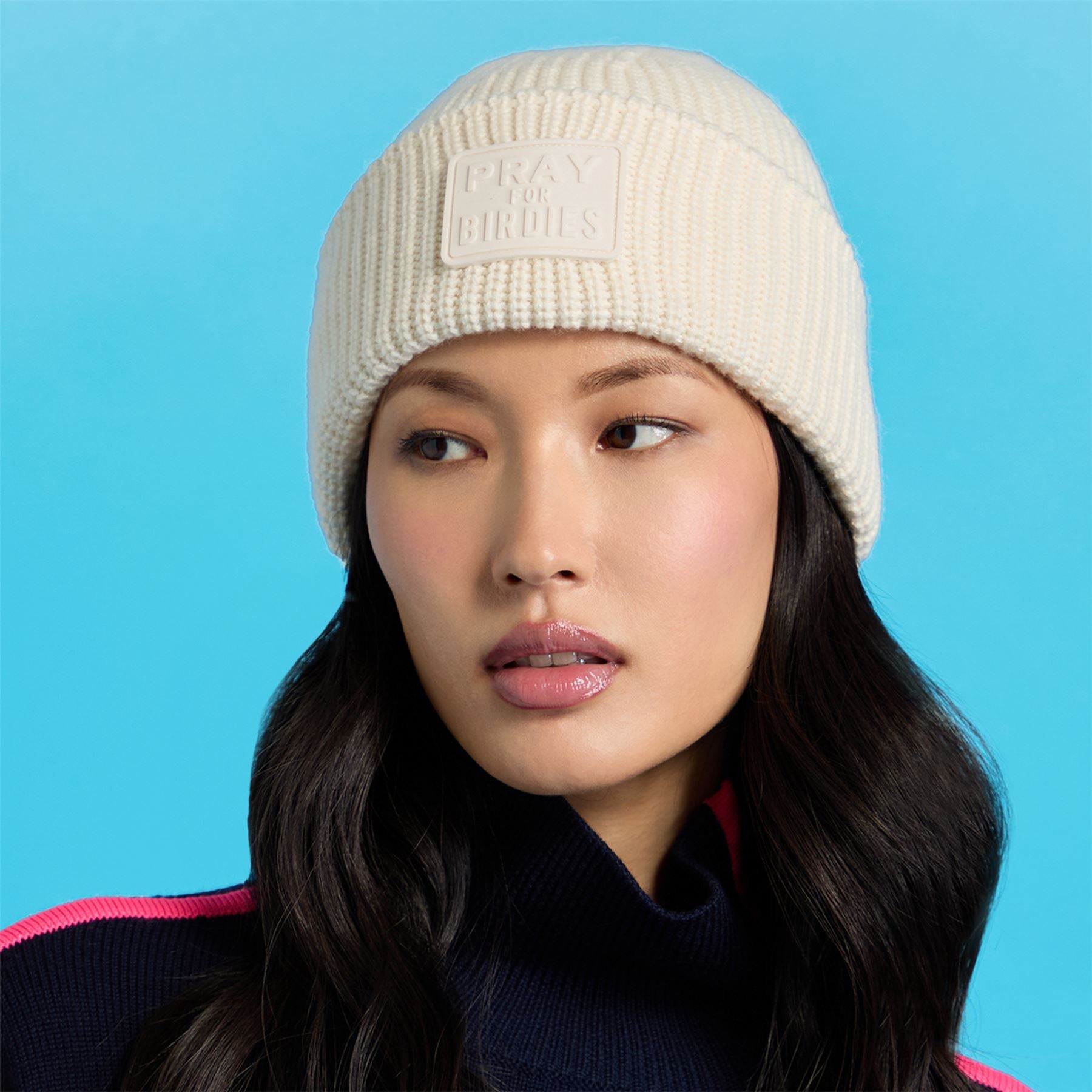 G/FORE Womens Pray For Birdie Cashmere Beanie Chalk White