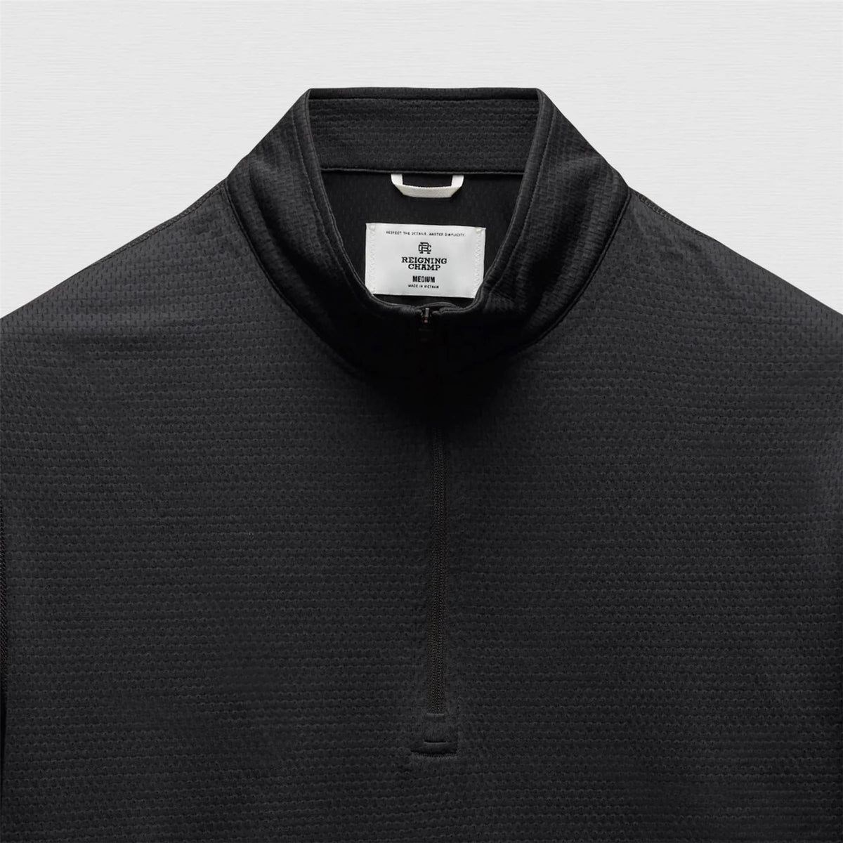 Solotex Mesh Tiebreak Quarter Zip Black
