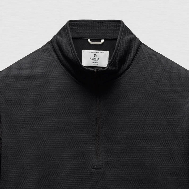 Solotex Mesh Tiebreak Quarter Zip Black