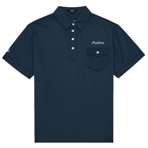 x Jesper Parnevik Single Pocket Cotton Polo Navy