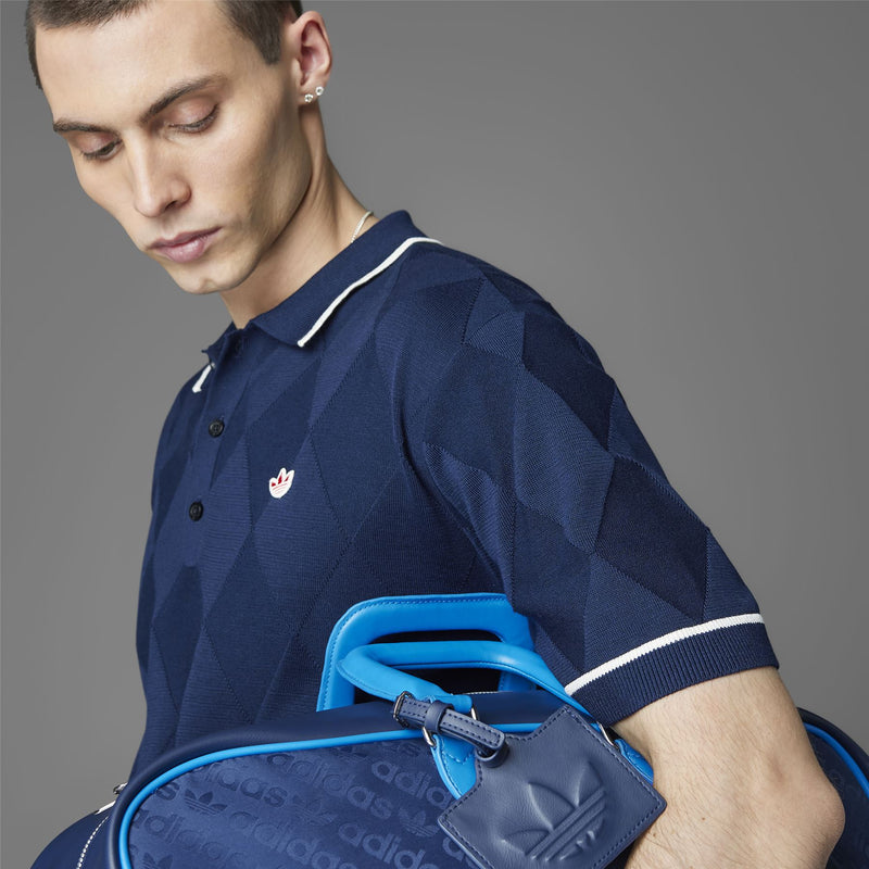 Argyle Knit Polo Night Indigo
