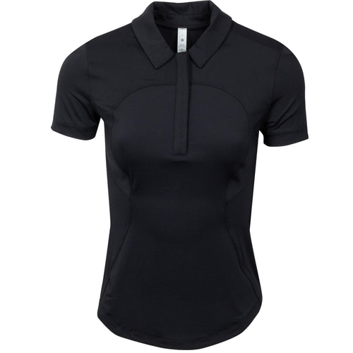x TRENDYGOLF Womens Quick-Drying Shorts Sleeve Polo Black - AW23