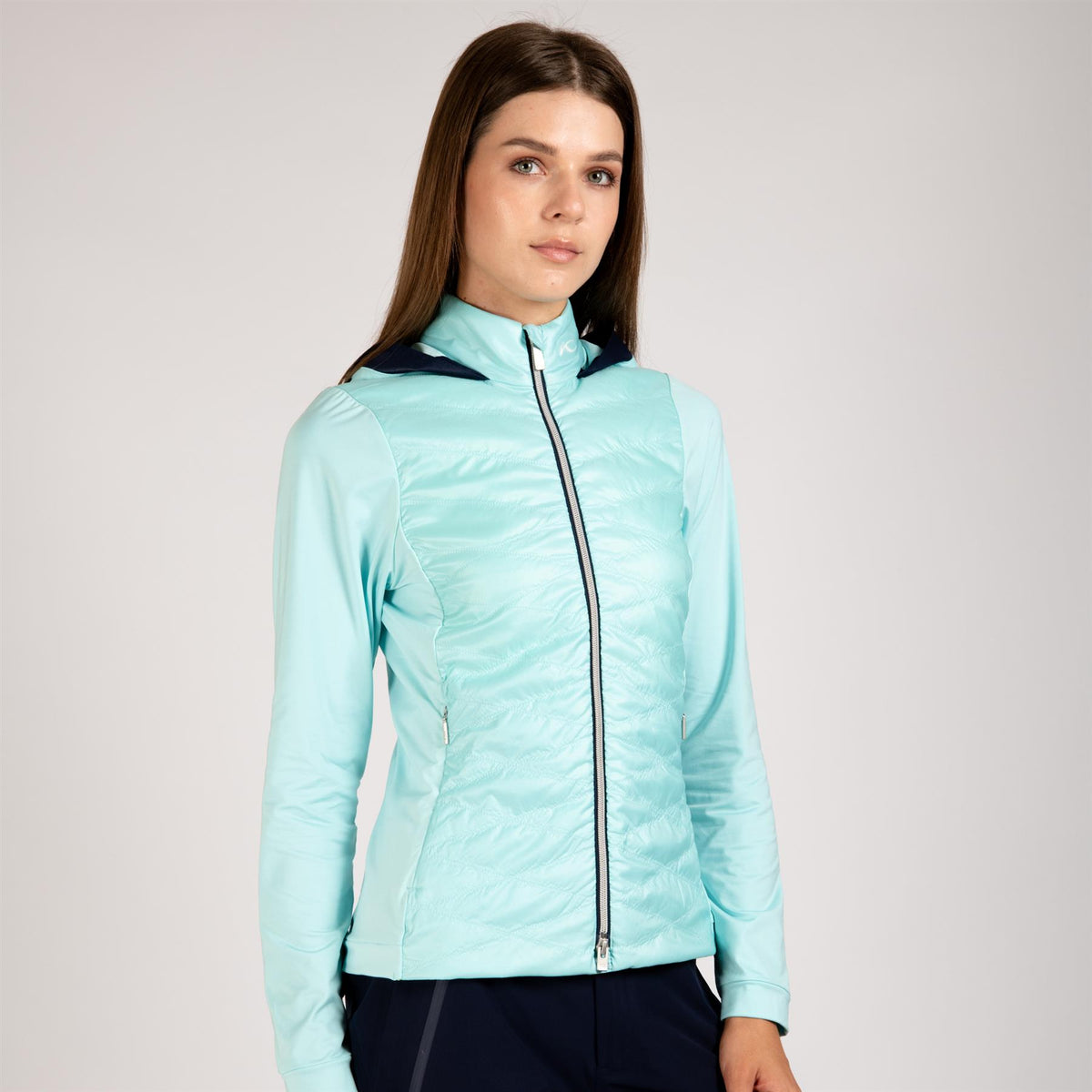 Womens Retention Hooded Hybrid Jacket Capri/Atlanta Blue