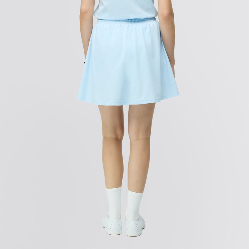 Womens Preppy Pique Mini Skirt Baby Blue/Navy