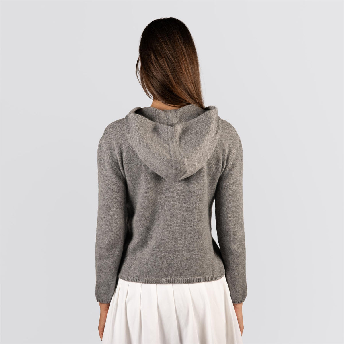 Womens Marnie Cashmere Hoodie Grey Heather