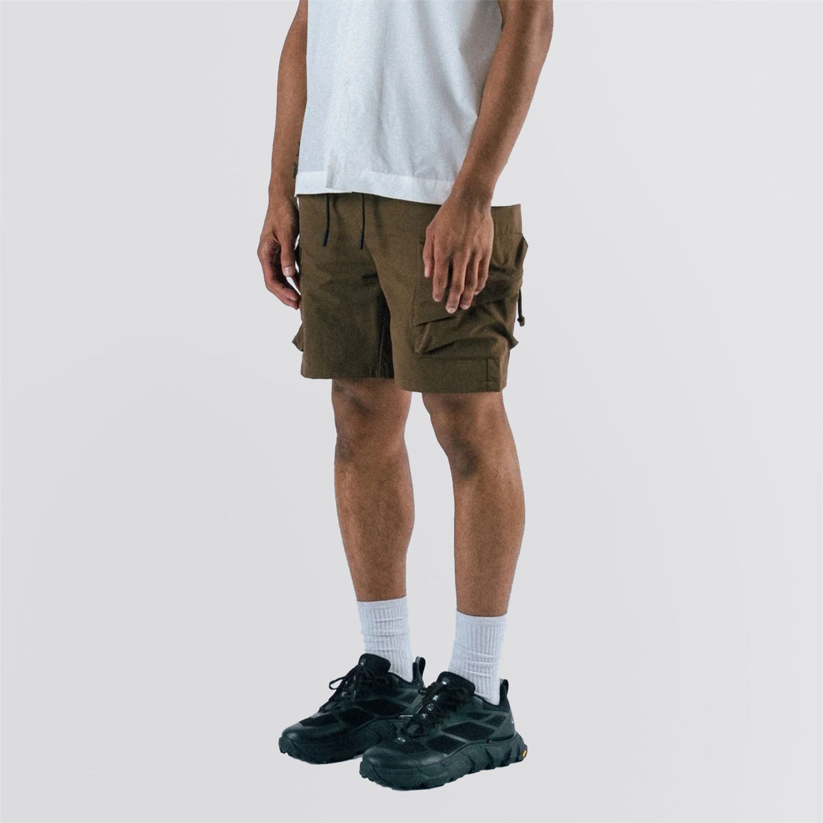 Numeric Nylon Cargo Shorts Brown