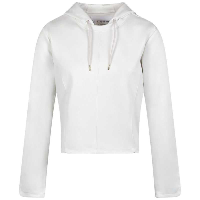 Womens Tulip Hoodie Cream Debossed Crane