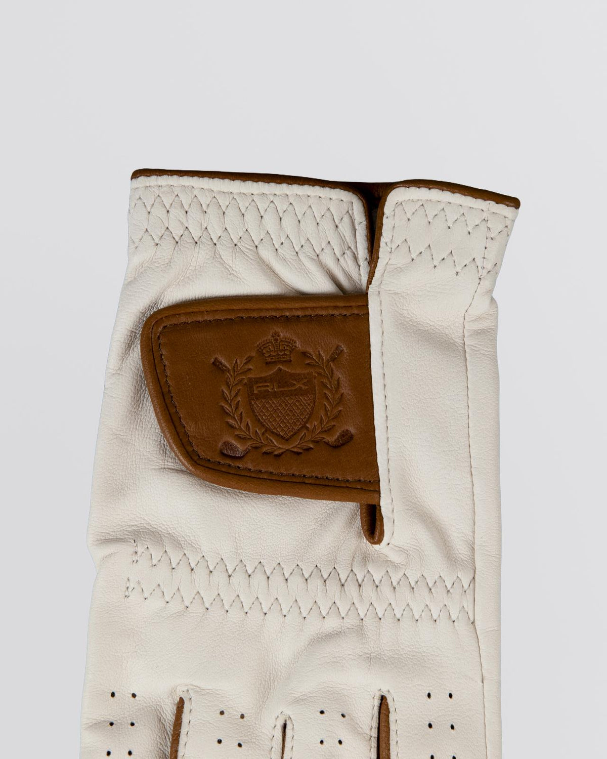 Crest Left Golf Glove White
