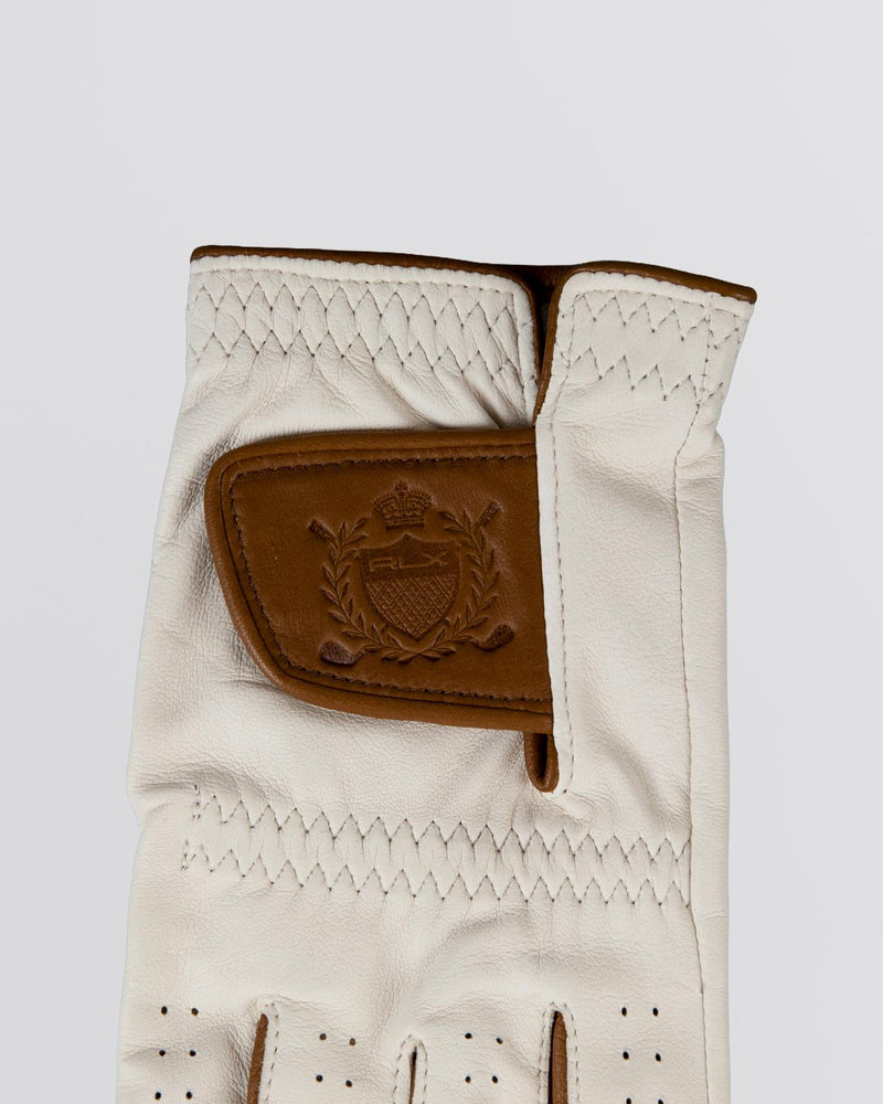 Crest Left Golf Glove White