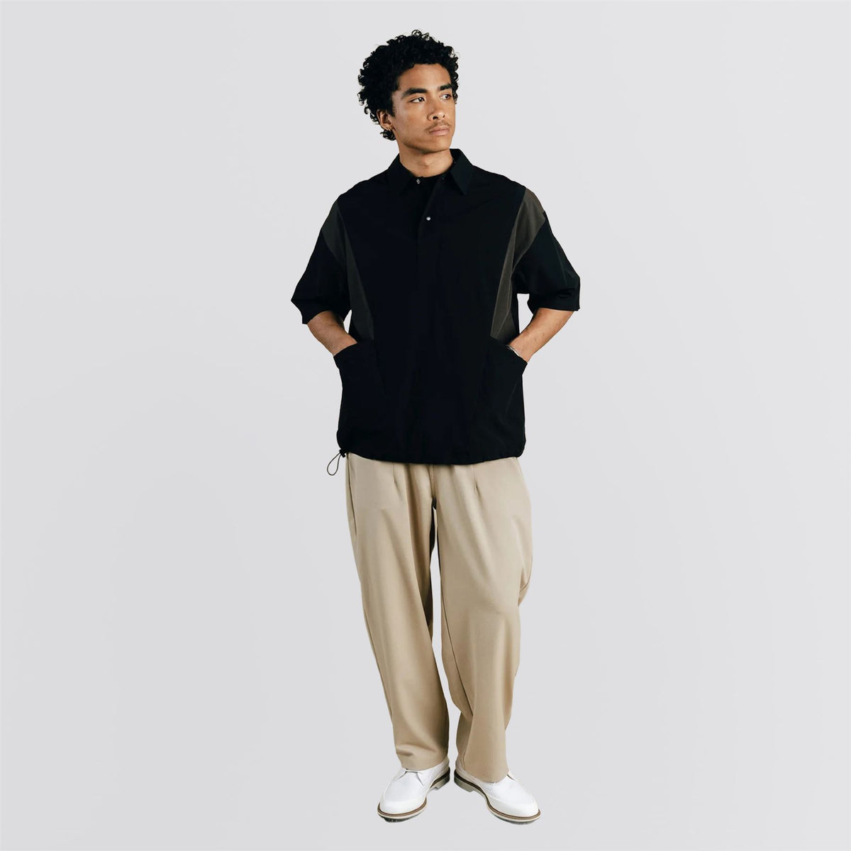 Calculus Baggy Slack Pleated Pants Cement