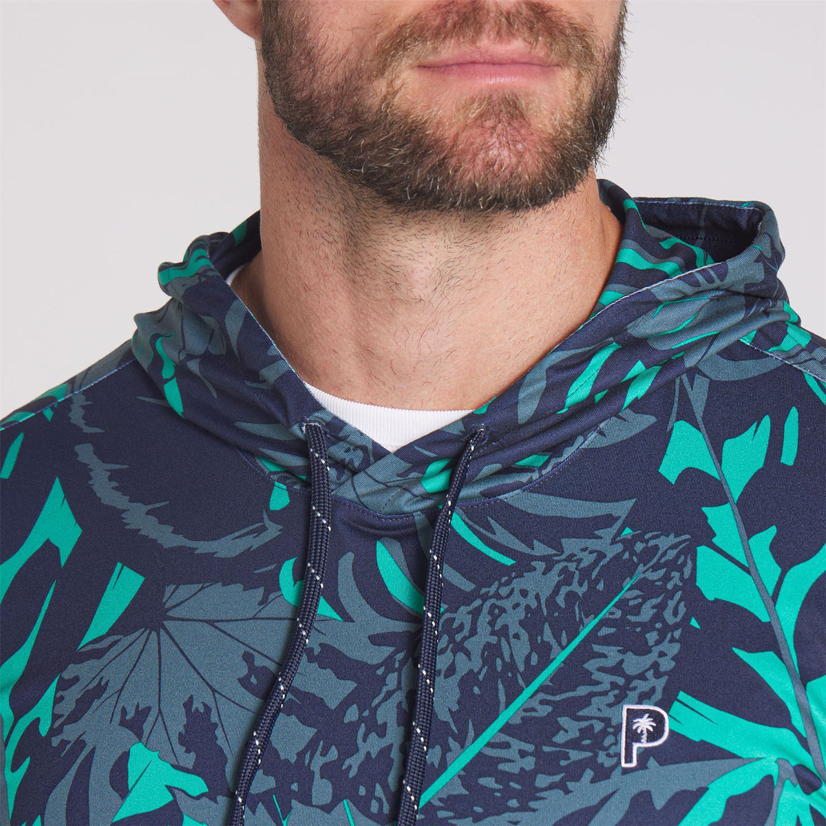 x PTC Palm Glitch Hoodie Deep Navy/Sparkling Green