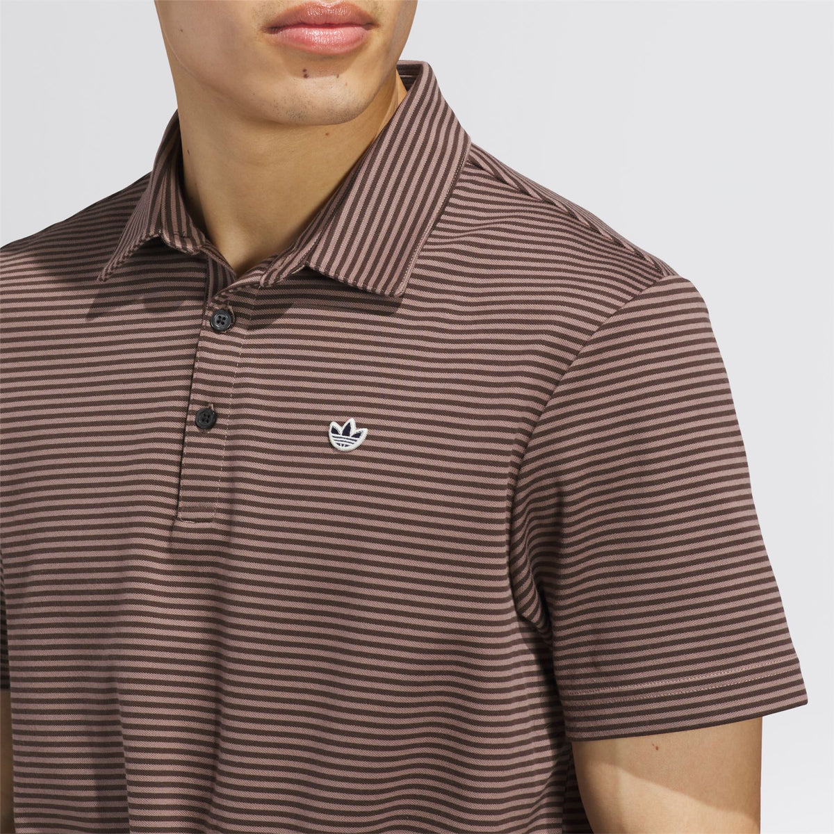 Originals Stripe Pique Polo Trace Brown/Dark Brown