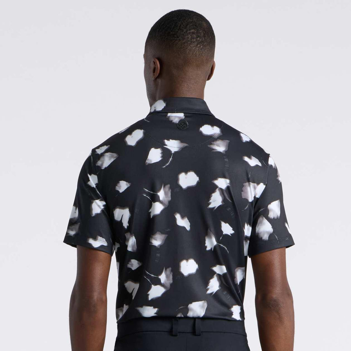 Ghost Floral Tech Jersey Polo Onyx/Snow