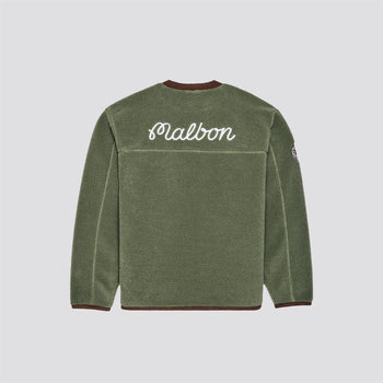Malbon Hudson Sherpa Crewneck Sweater Olivine | TRENDYGOLF USA