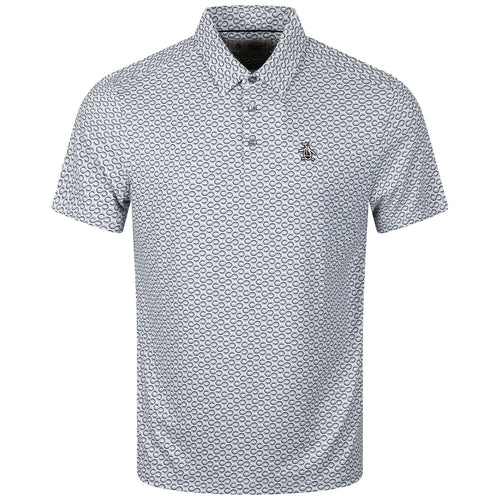 All Over Heritage Geo Print Golf Polo Quiet Shade - AW23