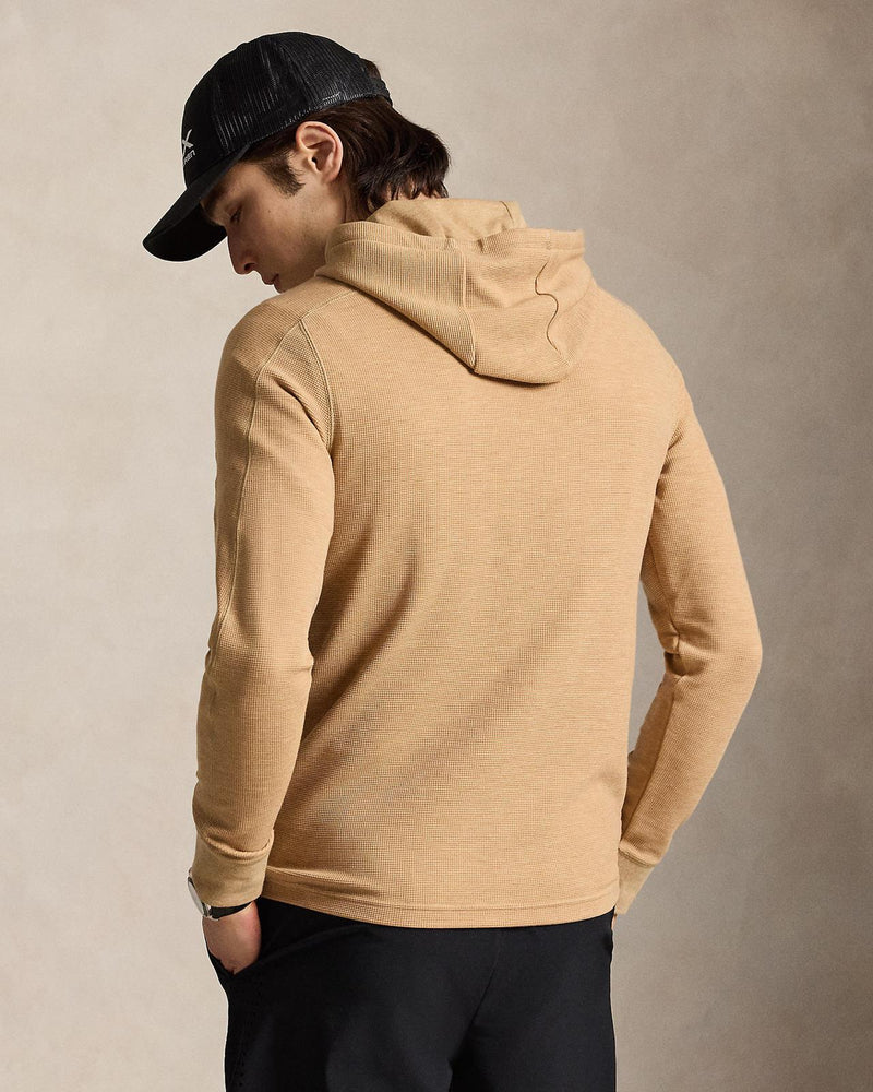 RLX Performance Tech Waffle Knit Hoodie Classic Camel Heather