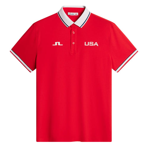 Timeo Regular Fit TX Jersey Polo Flame Scarlet - SU24