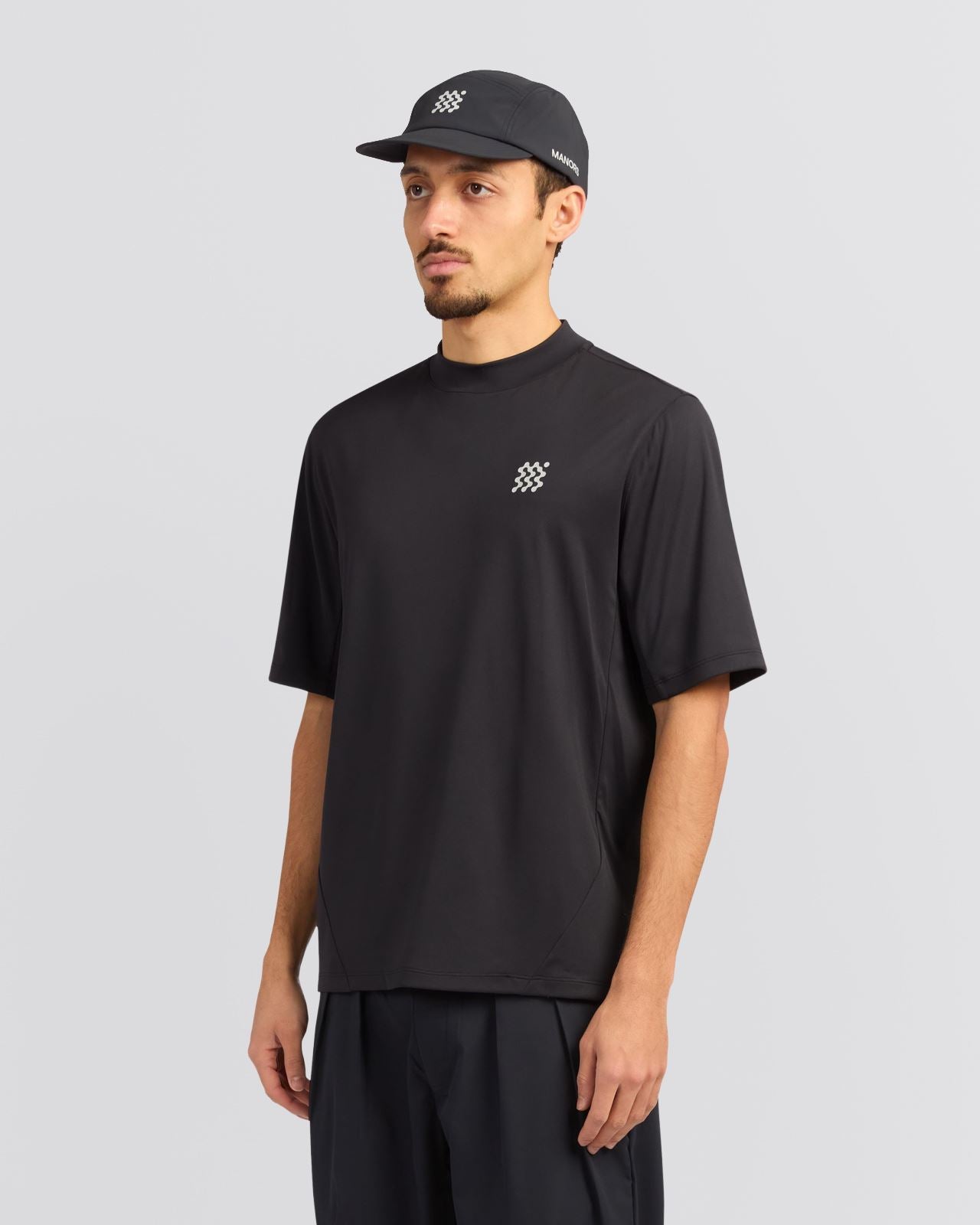 Course Mock Neck Polo Black