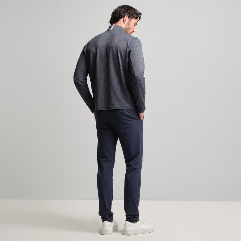 Palmer Performance Quarter-Zip Navy Herringbone