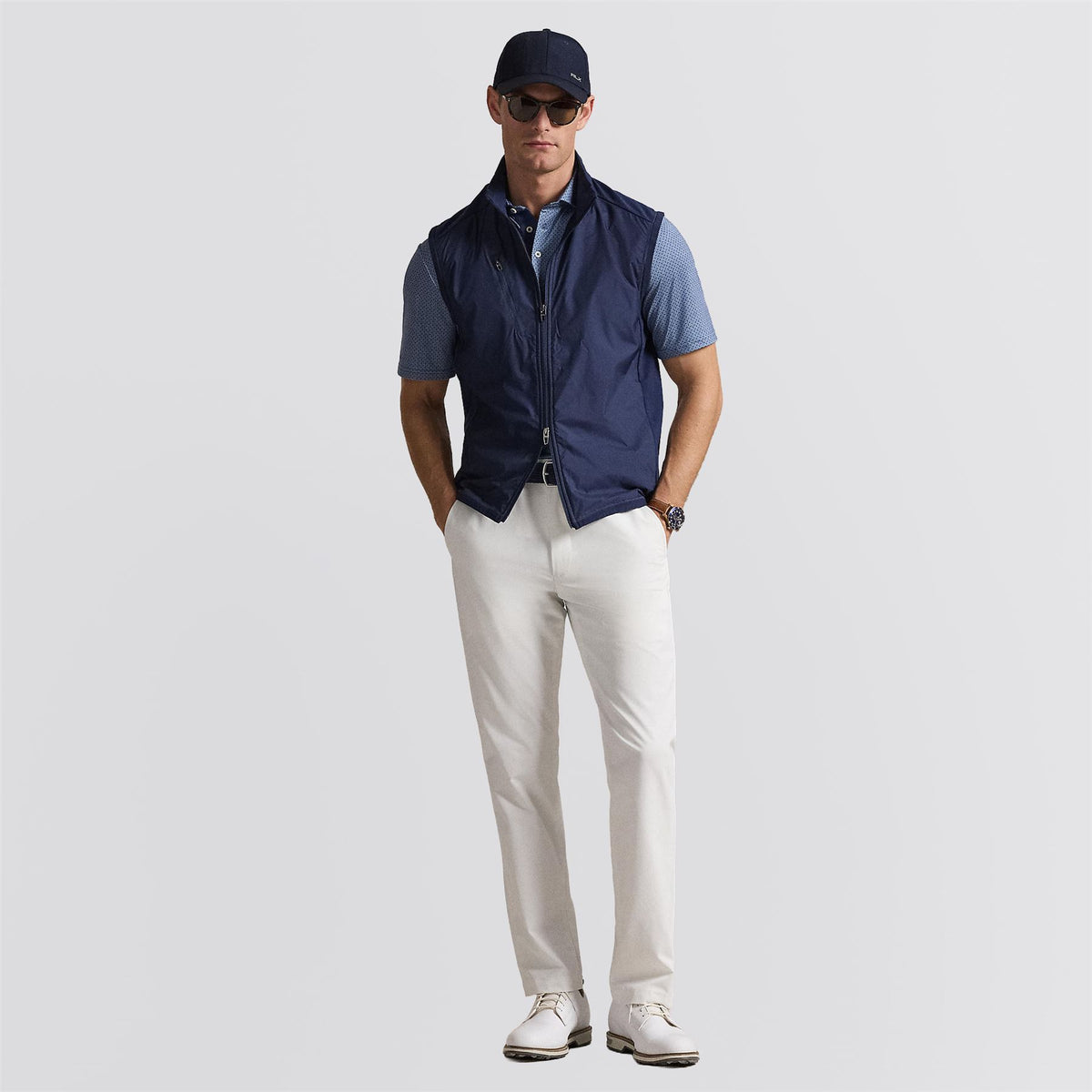 RLX Hybrid Full Zip Vest Refined Navy