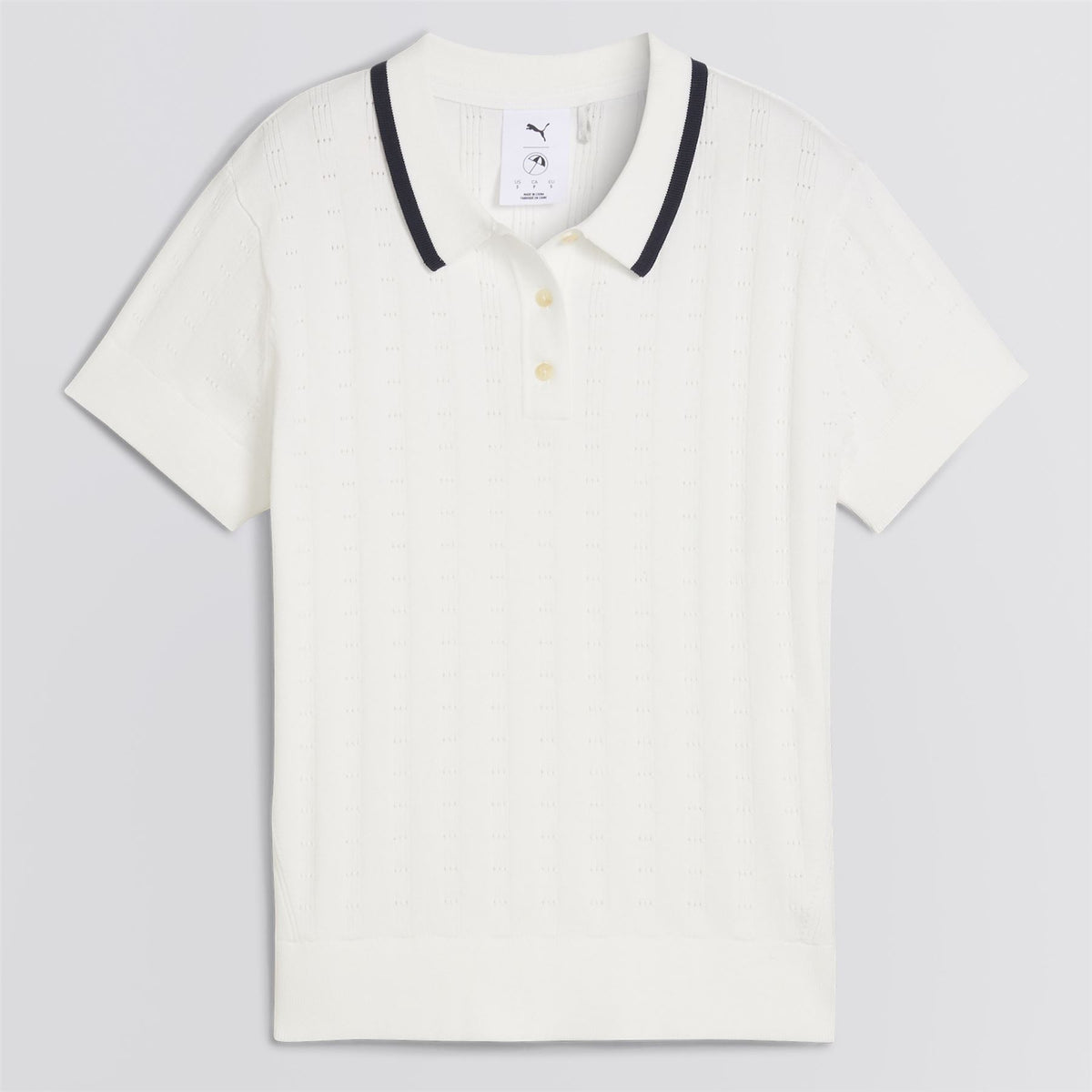x AP Womens Pointelle Polo Warm White