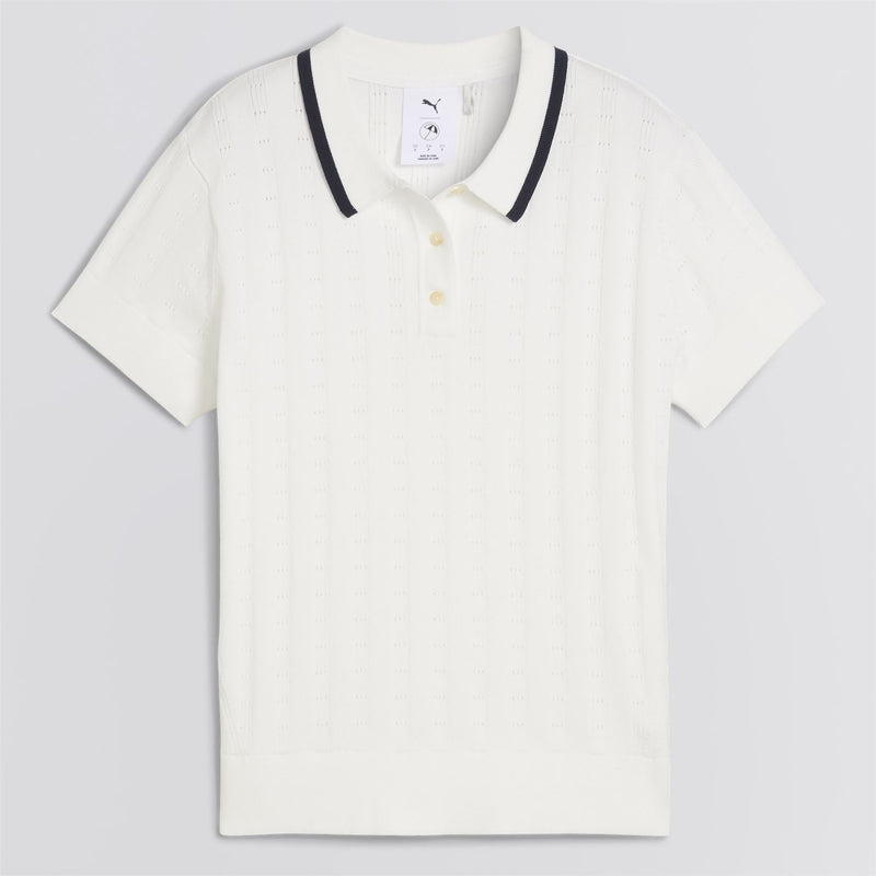 x AP Womens Pointelle Polo Warm White