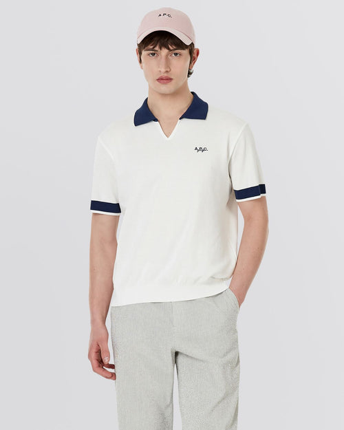 Maryse Knit Sweater Polo Shirt White